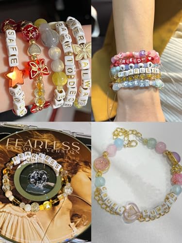 FASHEWELRY 500Pcs White Acrylic Cube Letter Beads 4.5x4.5x4.5mm Golden Alphabet A-Z Spacer Beads for DIY Bracelet Necklace Jewelry Making - color: White Golden-500Pcs, size: 4.5x4.5x4.5mm