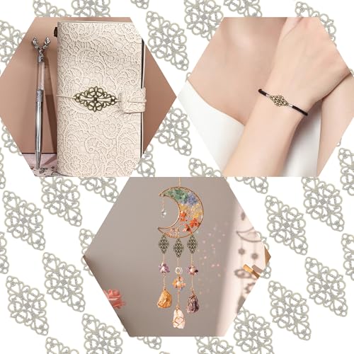 Hollow Filigree Charms - color: Antique Brass