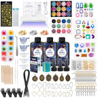 KISREL UV Resin Jewelry Making Kit, 300g Crystal Clear Resin with Light and Molds, DIY Jewelry Making Kit, Resina Starter Kits for Keychain and Earring - size: 300g