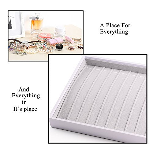 Oirlv Velvet Stackable Jewelry Trays Necklace Display organizer Storage Tray(13 Grids Necklace) - size: 13 Grids Necklace
