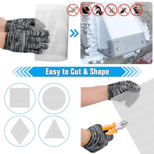 Valchoose Soft 304 Stainless Steel Mesh, 8 Pack Bendable Woven 8.3"X11.8"(213X302mm), 20 Mesh Non-Rusting, Wire Mesh Easy to Work, Non-Corrosive for DIY, Vent, Cage, Garden, Window (Plain Weave) - size: 8.3"X11.8"(213X302mm)