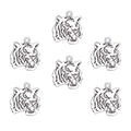 PH PandaHall 30pcs Tiger Head Pendants Animal Tiger Charms Pendant Antique Silver Alloy Tigers Charm Beads Dangle Charms for Necklace Bracelet Jewelry Makings Keychain DIY Craft Christmas - color: Antique Silver Tiger - 30pcs