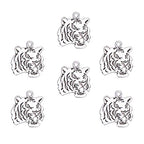 PH PandaHall 30pcs Tiger Head Pendants Animal Tiger Charms Pendant Antique Silver Alloy Tigers Charm Beads Dangle Charms for Necklace Bracelet Jewelry Makings Keychain DIY Craft Christmas - color: Antique Silver Tiger - 30pcs