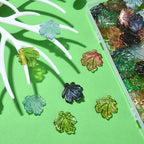 Ipotkitt 100 Pcs Random Glass Maple Leaf Charms Crystal Plant Charms Colorful Fall Tree Leaves for DIY Jewelry Bracelet Necklace Earrings Making - color: 100pcs-Maple Leaf Charms-Colorful