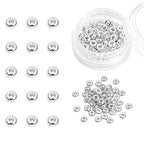 BEADIA Silver Plated Roudelle Spacer Beads 4x1.8mm 50pcs for Jewelry Making Findings Non Tarnish - color: Silver, size: 4x1.8mm Roudelle