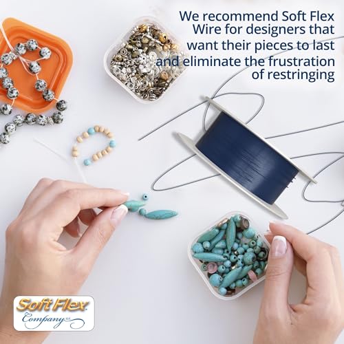 Soft Flex 49 Strand Beading Wire - Medium 0.19 Diameter - 10 Feet Nylon Design Wire - style: Dark Blue