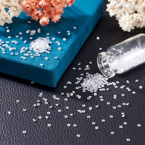 Fashewelry 1000Pcs Crystal Clear Cubic Zirconia Faceted Rhinestone Cabochons 2mm Mini Pointed Back Diamante Gems for Nail Art Craft Replacing Jewelry - color: Clear, size: 2mm-Zirconia