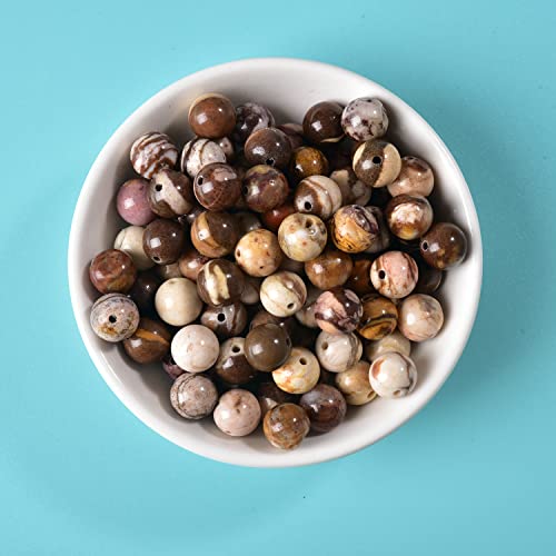 150pcs 10mm Australian Zebra Jasper Beads,Natural Gemstone Beads Round Loose Beads for Jewelry Making Energy Healing Power Stones - color: Australian Zebra Jasper, size: 10mm