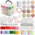 JINNBEY 4655 Pcs Jewelry Making Kits, DIY Bracelet Necklace Portable Three-Layer Spacer Box - Includes 24 Color Cotton Thread & Letter Bead & Tools, The Gift Set for Handicraft Enthusiasts