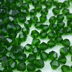 200pcs Bicone Crystal Beads 6mm Crystal Glass Faceted Beads for Necklace Bracelet Earrings DIY Jewelry Crafts Making Supplies(Deep Green) - color: Deep Green, size: 6mm