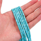 160pcs 4x2mm Blue Turquoise Heishi Disc Rondelle Spacer Natural Stone Semi Precious Gemstone Loose Beads for Jewelry Making 15 Inch - color: Blue Turquoise, size: 4x2mm