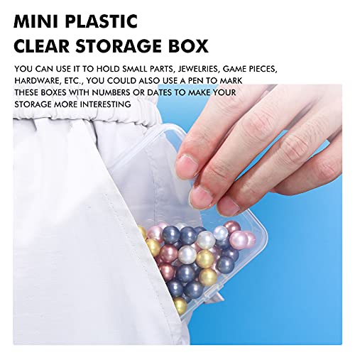 Jetec 6 Pieces Mini Plastic Clear Beads Storage Containers Box for Collecting Small Items, Beads, Jewelry, Business Cards, Game Pieces, Crafts (3.3 x 3.3 x 1.1 Inch) - size: 3.3 x 3.3 x 1.1 Inch