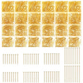 Junkin 2800 Pieces Flat Head Pins for Jewelry Making DIY, Head Pins Set 0.63 Inch, 0.71, 0.79, 1.18 Inch Earring Bracelet Pendant Jewelry Making (Gold) - color: Gold