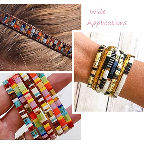 PH PandaHall 200Pcs Mixed Color 10 Style 5x4.55.5x25.5mm Glass Square, Rectangular Beads for Bracelet, Necklace, Earrings, Multilayered Jewelry Making - color: Mixed Color-10 Style