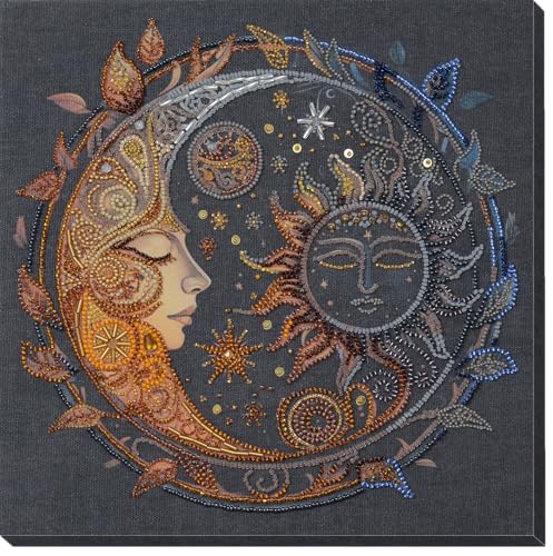 Wizardi Main Bead Embroidery Kit - Captive of The Night. Colorful Beads, Beading Needles. DIY Kit. Embroidery for Beginners. Home Decor. AB-896 Abris Art - color: Captive of the night