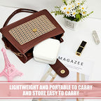 Taiyin Travel Jewelry Case, Bridesmaid Gifts Mini Jewelry Organizer, PU Leather Portable Earring Box for Women Girls - color: White