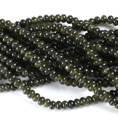 5x8mm 76pcs Natural Stone Green Garnet Jade Rondelle Spacer Loose Beads Abacus Disk Stone Round Loose Gemstone Beads for Jewelry Making DIY Bracelet Necklace - color: Green garnet Stone, size: 5x8mm Abacus Disk
