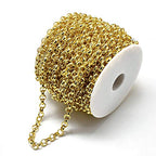 Craftdady 65.6Ft Gold Aluminum Rolo Chain 8x2.5mm Unwelded Metal Flat Round Cable Link Chain for Tassel Pendant Necklace Jewelry Making - color: 8x2.5mm, Gold