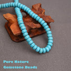 BONNY BOXX Natural 5 * 8mm Blue Turquoise Rondelle Beads, Natural Abacus Disk Stone Beads Loose Spacer Gemstone Beads for DIY Bracelet Necklace Jewelry Making - color: Blue Turquoise, size: 5*8MM