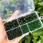 1000pcs Green Rondelle Crystal Glass Beads 2mm 4mm 6mm 8mm 10mm Mixed Sizes, Faceted Briolette Crystal Glass Spacer Beads for Jewelry Making with Container Box - color: Green