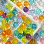 20mm Acrylic Beads 100pcs Chunky Bubblegum Bead Bulk Mixed Color Opaque Beads for DIY Bead Pen (Transparent Polyhedra) - color: Transparent polyhedra