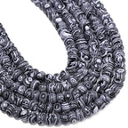 Songxi 5x8mm Natural Black and White Peacock Stone Rondelle Beads, 75PCS Spacer Round Loose Abacus Beads for Jewelry Making, Gemstone for Bracelet Necklace Earrings, Arts and Crafts - color: Black And White Peacock Stone