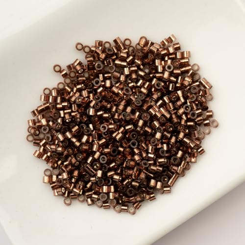 John Bead 25g Cylin Beads Brown Silver Lined 11/0 Glass Cylindrical Seed Beads for Jewelry Bracelets Necklaces Earrings Making Embroidery - color: Brown Silver Lined