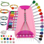 Friendship Bracelet Making Kit for Girls Ages 8-12, Kids Jewelry Making Kit with 28 Pre-Cut Threads and Letter Beads, Arts and Crafts for Kids, Birthday Easter Gifts for 6 7 8 9 10 11 12 Year Old - color: Pink