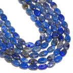 70pcs Natural Blue Lace Stone Beads，4x6mm Egg Shape Loose Gemstone Beads for Jewelry Making Design Earring Necklace - color: blue lace