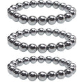 Handmade 8mm Beaded Bracelets For Men Protection Bracelet For Women Chakra Feng Shui Stretchy Handmade Lucky Money Stretchy Crystal Bracelets Best Gifts - color: Hematite 3PCS