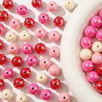 16mm Acrylic Beads 100pcs Chunk Bubblegum Bead Beads for Pens for Necklace Jewelry Bracelets DIY Crafts Making (redpink) - color: redpink