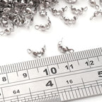 304 Stainless Steel End Caps 4x8mm 400pcs Knot Covers for Jewelry DIY Making and Repairing - color: End Caps, size: 4x8mm
