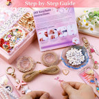 Wurosi 773 Pcs Beaded Keychain Making Kit, Bag Charm Kit, with Chains, Charms & Letter, Key Chain Hooks, Jump Rings, Manual, Gift Bgas, Storage Box & Tools, DIY Crafting and Jewelry Making for Adult - color: 773PCS Keychain Making Kit