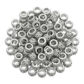 100 Pieces Antique Silver Spacer Beads, 6mm Large Hole Beads, Metal Rondelle Bead For Jewelry Making, European Spacers For Bracelets, Craft Supplies