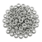 100 Pieces Antique Silver Spacer Beads, 6mm Large Hole Beads, Metal Rondelle Bead For Jewelry Making, European Spacers For Bracelets, Craft Supplies