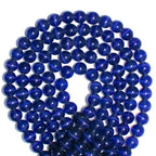 100pcs Dark Blue Cat Eye Beads 8mm Round Semi Precious Stone Hole Size 1mm DIY Charm Spacer Beading Smooth Gemstone Loose Beads for Jewelry Making Bracelets Necklaces Earrings Crafting - color: Dark Blue