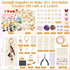 TOHONGADON 674 Pcs Lip Gloss Charms, Keychain Making Kit, Bag Charm Kit with 3 Kinds of Crystal Stones, 322 Charms, 12 Keychain Clips, Key Ring Jewelry Plier, Extender Chain for DIY Crafting - color: 674 Pcs Keychain