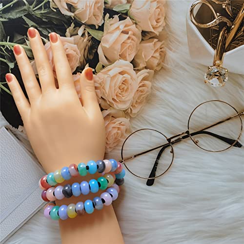 Xeahung 100PCS Acrylic Crystal Beads Round Crackle Beads Charms for Jewelry Making Bracelets Large Hole Spacer Beads for Hanging Charms DIY Art Christmas Ornament Birthday Gifts (Colourful) - color: Colourful