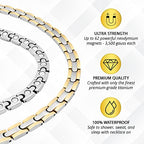 MagnetRX Titanium Magnetic Necklace – Ultra Strength Magnetic Necklaces for Women & Men – Effective Titanium Necklace with 55 Magnets (Silver & Gold, 20 Inches) - color: Silver & Gold, size: 20 Inch (Pack of 1)