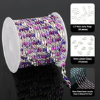 YOUBEIYEE 6.6 Feet Colorful Enamel Chain for Jewelry Making Silver Plated Brass Chains Bulk Women Necklace Bracelet DIY Jewelry Making Chain - color: Purple Mixed