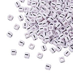 FASHEWELRY 300Pcs Cube White Acrylic Letter Beads 6x6mm Letter I Alphabet Beads for DIY Bracelet Necklace Jewelry Making - color: Letter I, size: 6x6x6mm