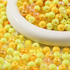 12mm Acrylic Beads 300pcs Yellow Focal Spacer Bead Chunk Bubblegum Beads for DIY Crafting Necklace Bracelet Jewelry Making Keychain (Yellow) - color: yellow