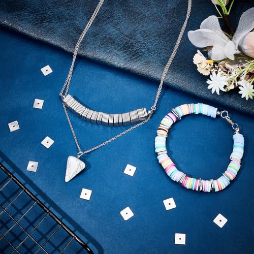 UNICRAFTALE 200pcs 8mm Square Spacer Beads Stainless Steel Loose Beads Metal Small Hole Spacer Beads Smooth Surface Beads Finding for DIY Bracelet Necklace Jewelry Making Craft, Hole 0.5mm - color: Square, size: 8mm