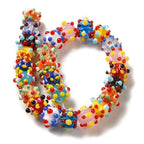 DanLingJewelry 50Pcs Handmade Bumpy Lampwork Glass Beads Colorful Round Bumpy Pumpkin Loose Beads for Bracelets Earrings Jewelry Making