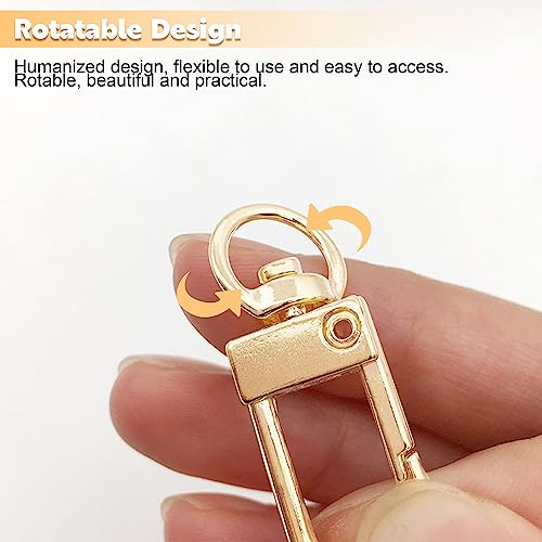 20 Pack Gold Metal Lobster Claw Clasps, 360° Swivel Lanyard Snap Hooks Lobster Clasp for Keychains, Key Chain Hooks for Jewelry Making Purse Bags DIY Crafts Pet Collar - color: Gold