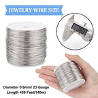 BENECREAT 459 Feet 23 Gauge Single Strand Beading Wire, Stainless Steel Craft Jewelry Beading Wire for Crafts, Jewelry Making, Sculpture Frame - color: Single Strand, size: 23 Gauge