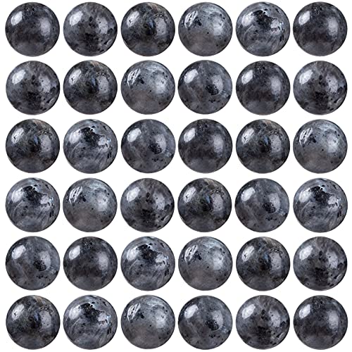 100Pcs Natural Stone Beads 6mm Black Labradorite Round Gemstone Loose Beads with Elastic Bracelet String for Bracelets Necklace Jewelry Making - color: Black Labradorite, size: 6mm