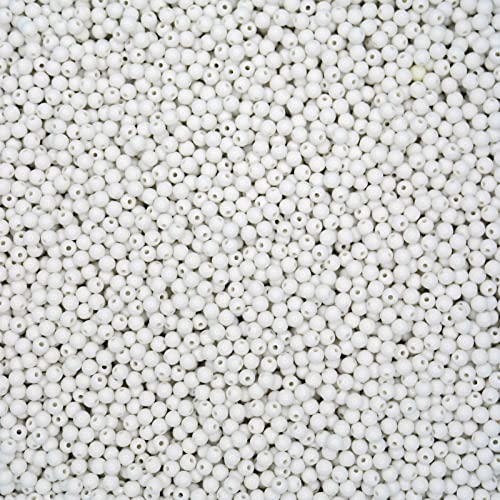 600 Pieces White Beads for Jewelry Making, Bulk 6mm Colorful Acrylic Beads, Acrylic Round Loose Ball Beads with 1.5mm Hole for Bracelets Necklaces Earring Making Supplies - color: White, size: 6mm - 600Pcs