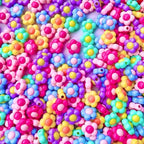Acrylic Flower Beads for Jewelry Making, Multicolor, 16mm, Large Size, 100 Pieces, Craft Supplies