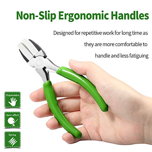 SPEEDWOX 5 Inches Flat Nose Plier Nylon Jaw Pliers 2 Pcs Set Soft Jaw Pliers for Chain Making Wire Wrapping Tool Mini Wire Straightentener Wire Bending Shaping Jewelry Making Tool - style: 2 pcs set
